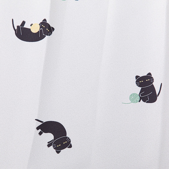 遮光3級·遮熱カーテン&レース4点セット(100x135x4 デコネコ DH176) 12枚目画像