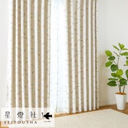 遮光3級・遮熱・保温・形状記憶・156サイズ カーテン（花束）IV ※オリジナルクッションカバー付き