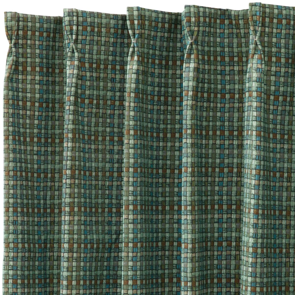 お好みサイズカーテン RD132 グリーン(幅101-200/丈171-220cm