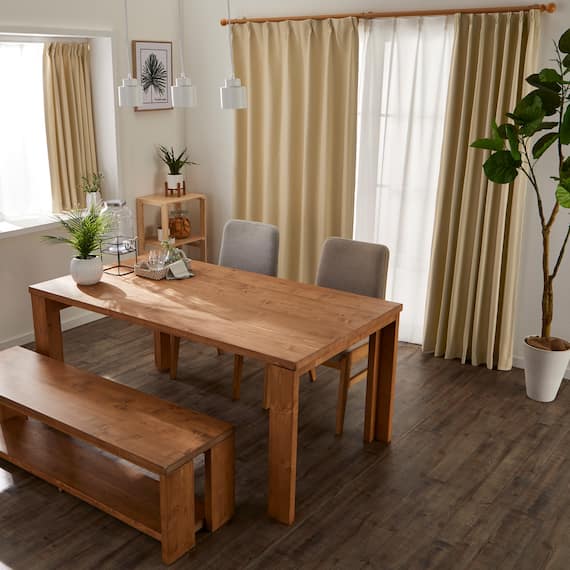 遮光2級・断熱・遮熱カーテン(RD140 ベージュ 150X178X2) 2枚目画像