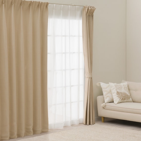 遮光2級・断熱・遮熱カーテン(RD140 ベージュ 100X135X2) 18枚目画像