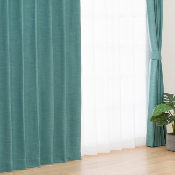 遮光1級・断熱・遮熱カーテン(RD140 グリーン 150X178X2) 2枚目画像