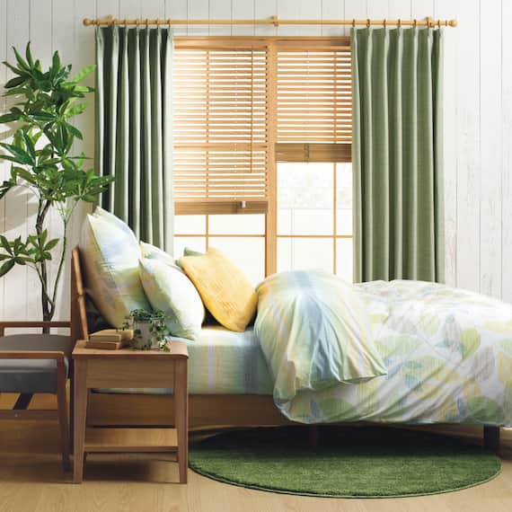 (1枚入り)遮光2級・断熱・遮熱カーテン(RD140 イエローグリーン 100X90X1) 15枚目画像