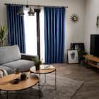 遮光1級・断熱・遮熱カーテン(RD140 ブルー 100X90X2) 3枚目画像