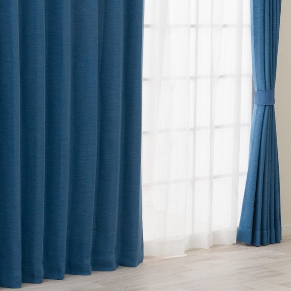 遮光1級・断熱・遮熱カーテン(RD140 ブルー 100X90X2) 4枚目画像