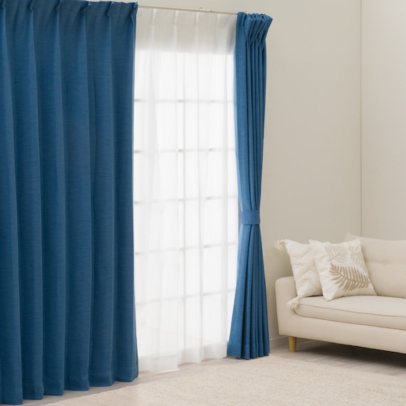 遮光1級・断熱・遮熱カーテン(RD140 ブルー 100X90X2) 20枚目画像