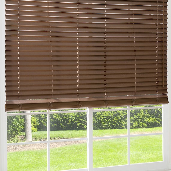 ヒモなし簡単昇降 木製風PVCブラインド(60X108 BR) 1枚目画像