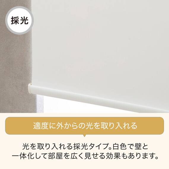 採光ロールスクリーン(AS01 ホワイト 30X180) 2枚目画像