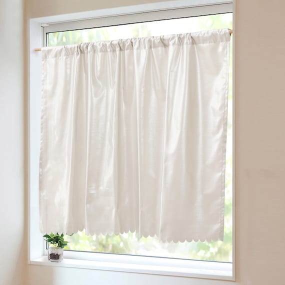 【UVカット・遮熱・保温・昼遮像】日除けに最適な遮熱カフェカーテン 100X45 BE 1枚目画像