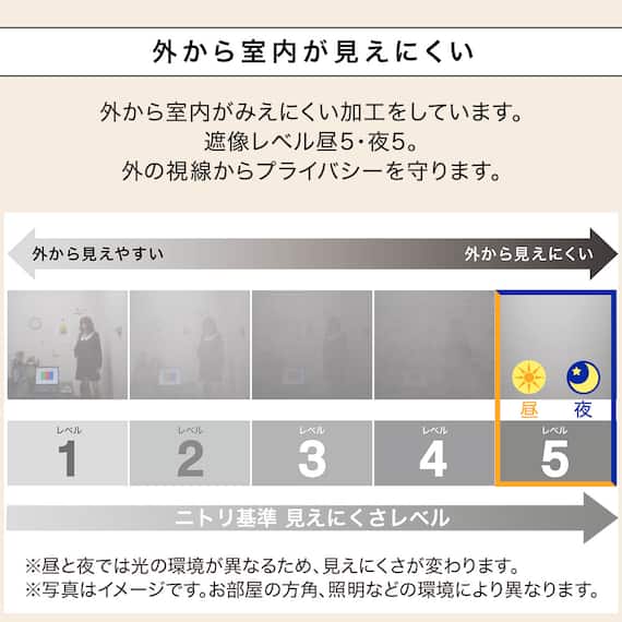 (1枚入り)花粉キャッチ・遮像・遮熱レースカーテン(RL205 100X108X1) 7枚目画像