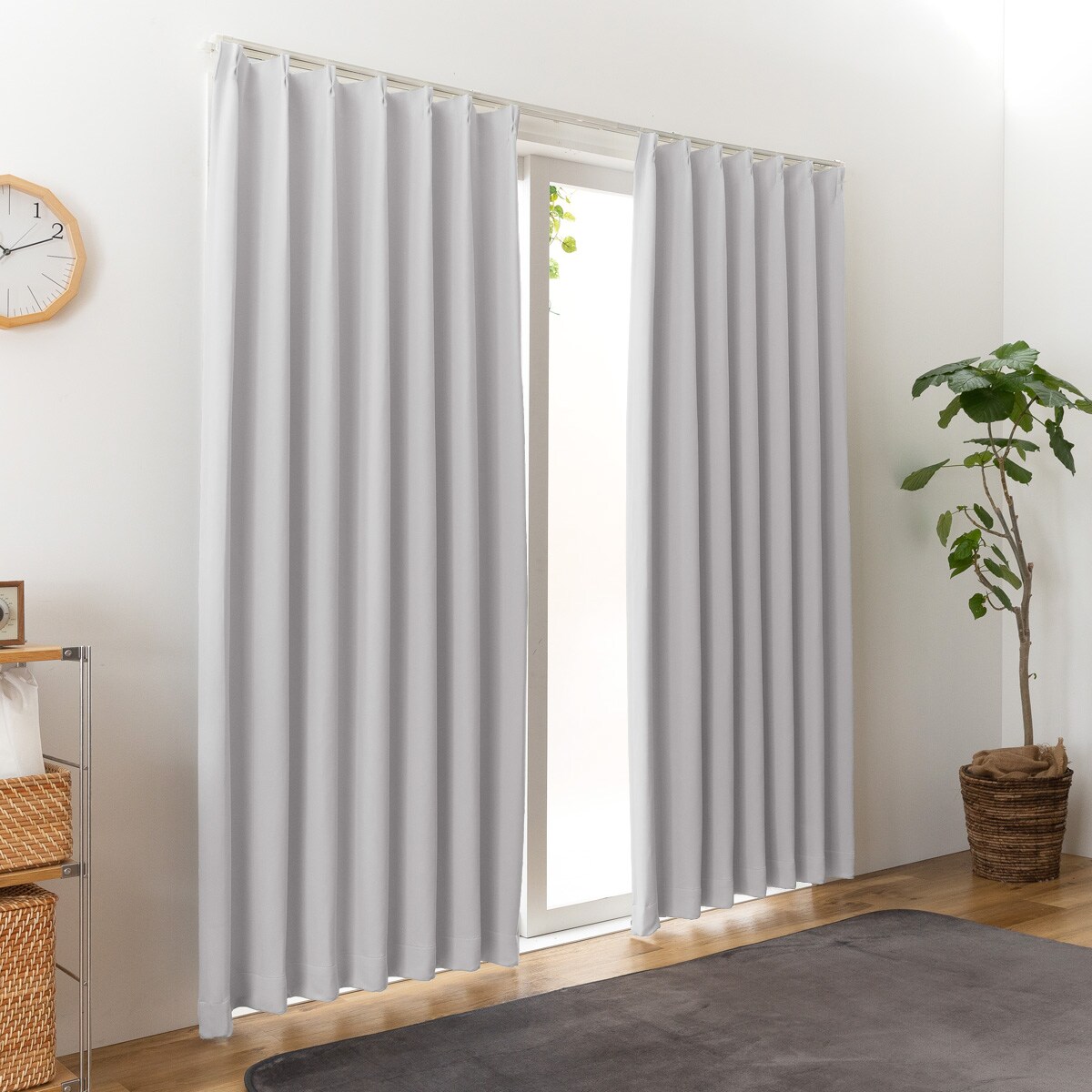 4枚セットカーテン 厚手：遮光1級・保温 レース：遮熱・保温・遮像