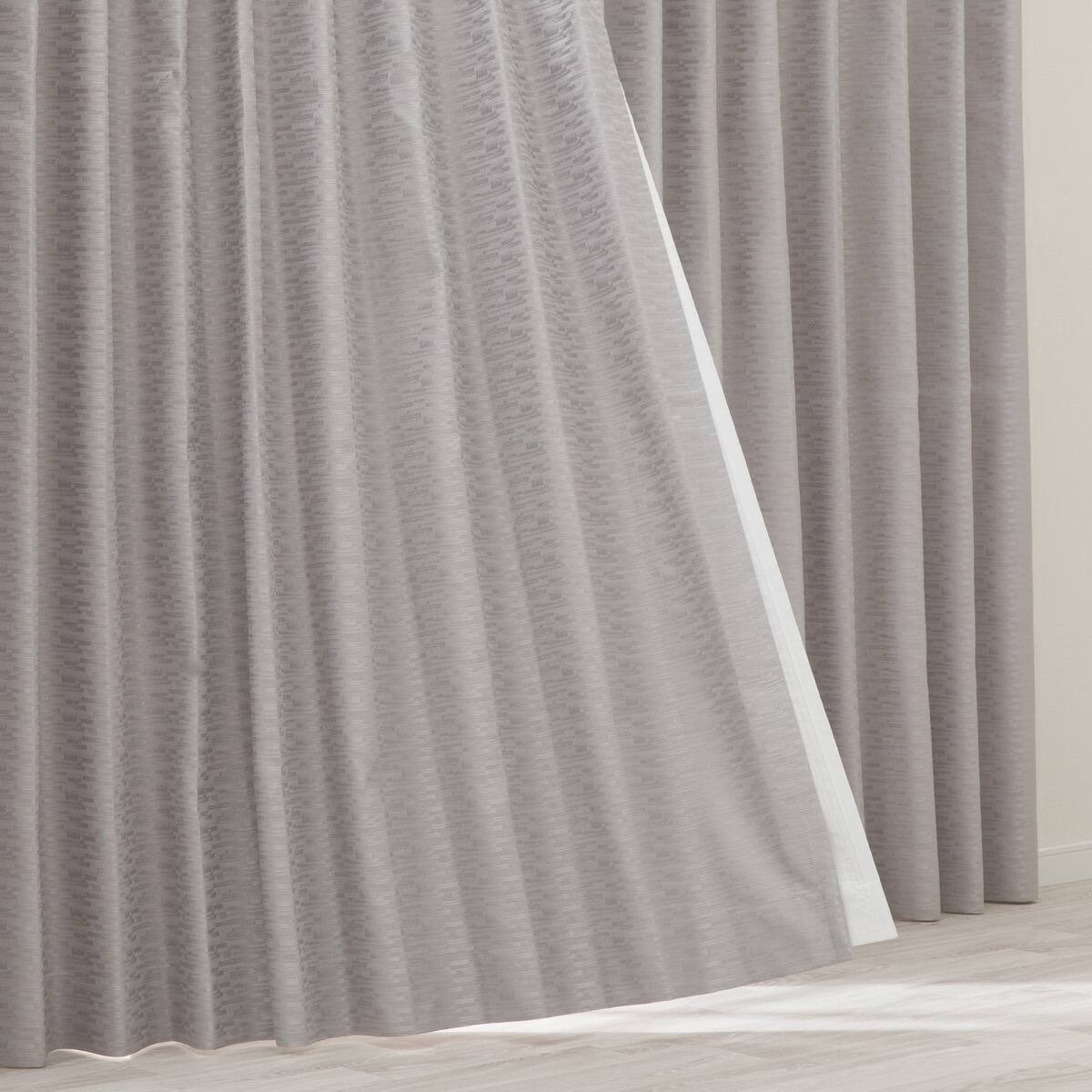 遮光1級・遮熱・保温・遮音オーダーカーテン OD137 グレー 2倍ヒダ(幅