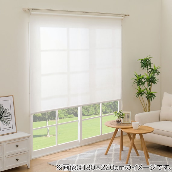 遮像・遮熱レースロールスクリーン(JY01K ホワイト 90×220) 1枚目画像