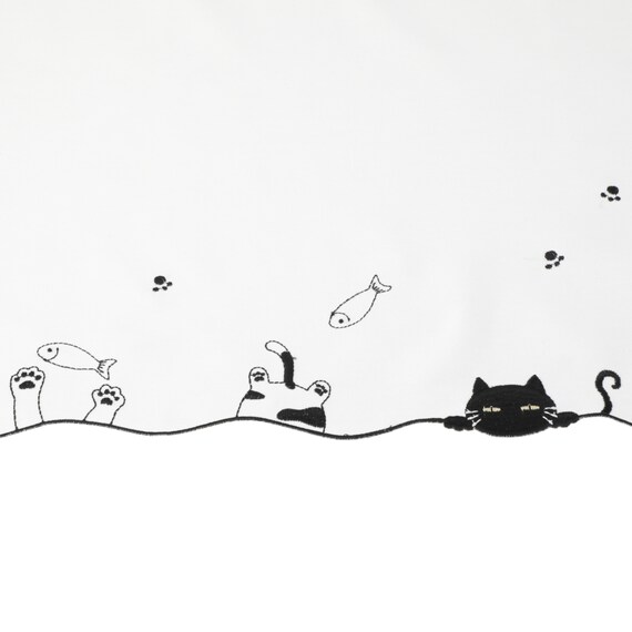 小窓カーテン(100×90 デコネコ DH182) 6枚目画像