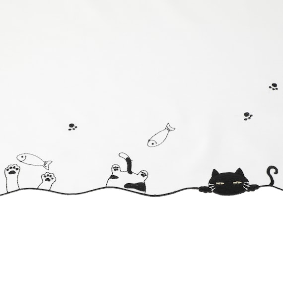 小窓カーテン(100×90 デコネコ DH182) 6枚目画像