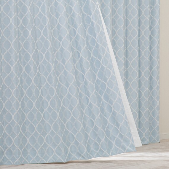 裏地付き遮光2級・遮熱カーテン(RD135 ブルー 100X110X2) 1枚目画像