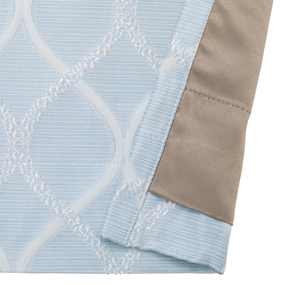 裏地付き遮光2級・遮熱カーテン(RD135 ブルー 100X110X2) 6枚目画像