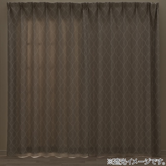 裏地付き遮光2級・遮熱カーテン(RD135 グレー 100X110X2) 3枚目画像