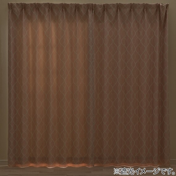 裏地付き遮光2級・遮熱カーテン(RD135 ローズ 100X110X2) 3枚目画像