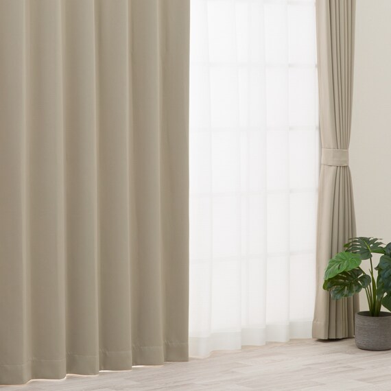 【防炎セット】4枚セットカーテン　遮光1級・遮熱・保温・昼遮像・UVカット (100x70x2 SBE-08) 2枚目画像