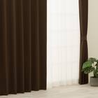 【防炎セット】4枚セットカーテン　遮光1級・遮熱・保温・昼遮像・UVカット (100x70x2 DBR-12) 2枚目画像