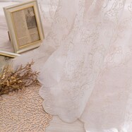 【SNS映え】エレガントなデザインレースカーテン 182サイズ(NTW4216  裾刺繍)