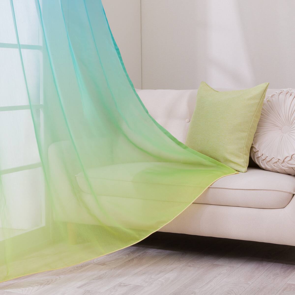 SNS映え】色鮮やかなグラデーションレースカーテン 182サイズ(NTW10612