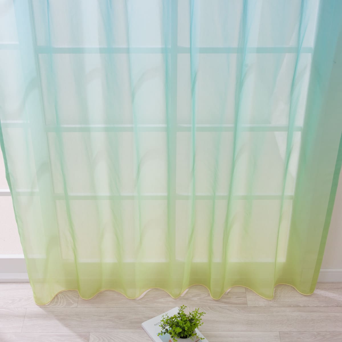 SNS映え】色鮮やかなグラデーションレースカーテン 182サイズ(NTW10612