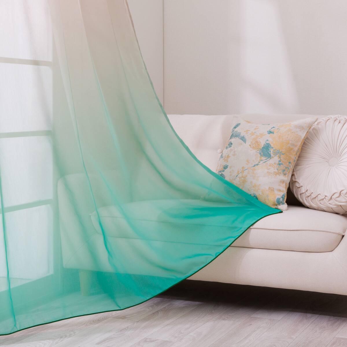 SNS映え】色鮮やかなグラデーションレースカーテン 182サイズ(NTW10612