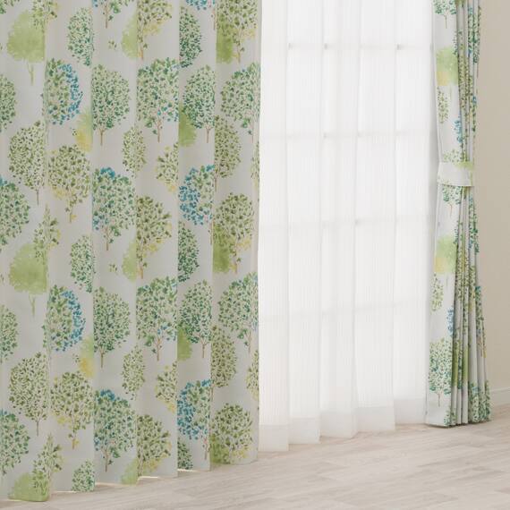 遮光2級・遮熱カーテン(RD136 グリーン 100X110X2) 1枚目画像