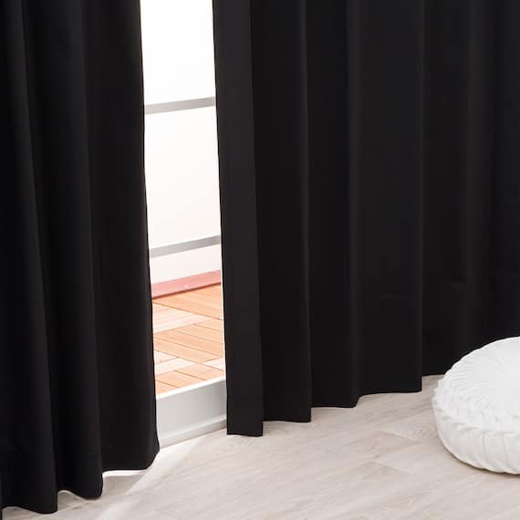 遮光1級・遮熱カーテン&遮熱・遮像レースカーテン4枚セット(100X135X4 ブラック DH155) 8枚目画像
