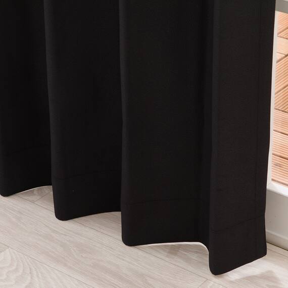 遮光1級・遮熱カーテン＆遮熱・遮像レースカーテン4枚セット(100X135X4 ブラック DH155) 9枚目画像