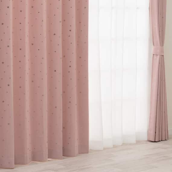 遮光3級カーテン(RD138 ローズ 100X110X2) 1枚目画像