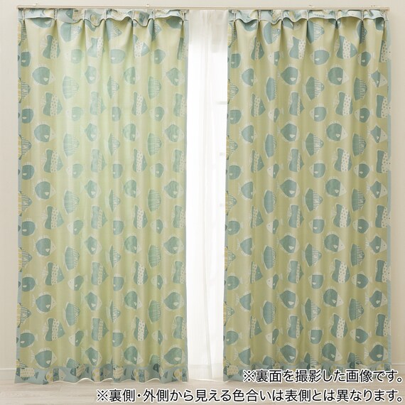 お部屋を彩る北欧風のジャガードカーテン 273サイズ  Fish 100x70x2 3枚目画像