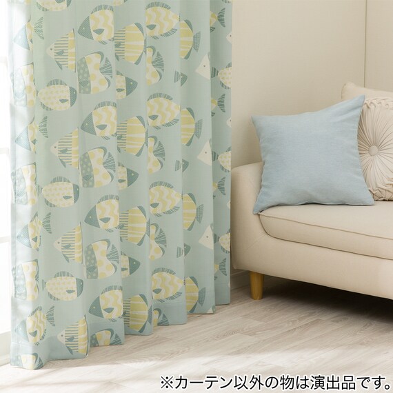 お部屋を彩る北欧風のジャガードカーテン 273サイズ  Fish 100x70x2 4枚目画像
