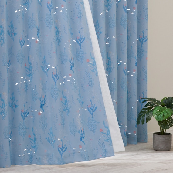 光を楽しむ透かし彫りカーテン 273サイズ 海と魚 100x70x2 1枚目画像