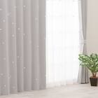 光を楽しむ透かし彫りカーテン 273サイズ  星と月 100x70x2　GY 2枚目画像