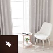 光を楽しむ透かし彫りカーテン 273サイズ  星と月 GY