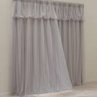 大人可愛い レイヤードカーテン 遮光3級・遮熱・保温 グレー(NTW054 100X110X2) 1枚目画像