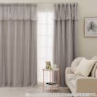 大人可愛い レイヤードカーテン 遮光3級・遮熱・保温 グレー(NTW054 100X110X2) 3枚目画像