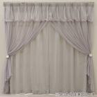 大人可愛い レイヤードカーテン 遮光3級・遮熱・保温 グレー(NTW054 100X110X2) 4枚目画像