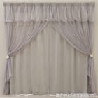 大人可愛い レイヤードカーテン 遮光3級・遮熱・保温 グレー(NTW054 100X110X2) 4枚目画像