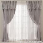 大人可愛い レイヤードカーテン 遮光3級・遮熱・保温 グレー(NTW054 100X110X2) 6枚目画像