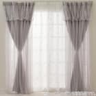 大人可愛い レイヤードカーテン 遮光3級・遮熱・保温 グレー(NTW054 100X110X2) 8枚目画像