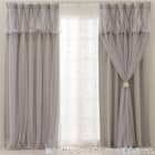 大人可愛い レイヤードカーテン 遮光3級・遮熱・保温 グレー(NTW054 100X110X2) 9枚目画像