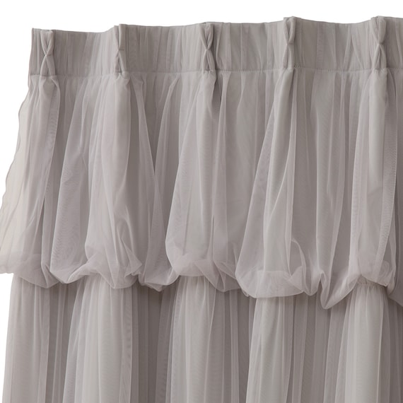 大人可愛い レイヤードカーテン 遮光3級・遮熱・保温 グレー(NTW054 100X110X2) 10枚目画像