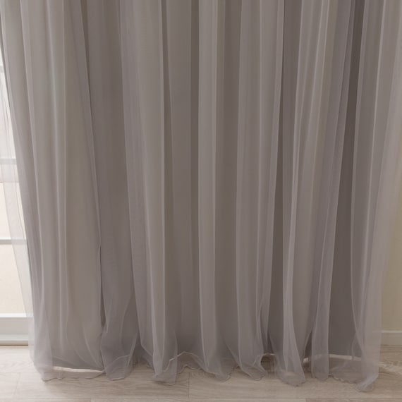 大人可愛い レイヤードカーテン 遮光3級・遮熱・保温 グレー(NTW054 100X110X2) 15枚目画像