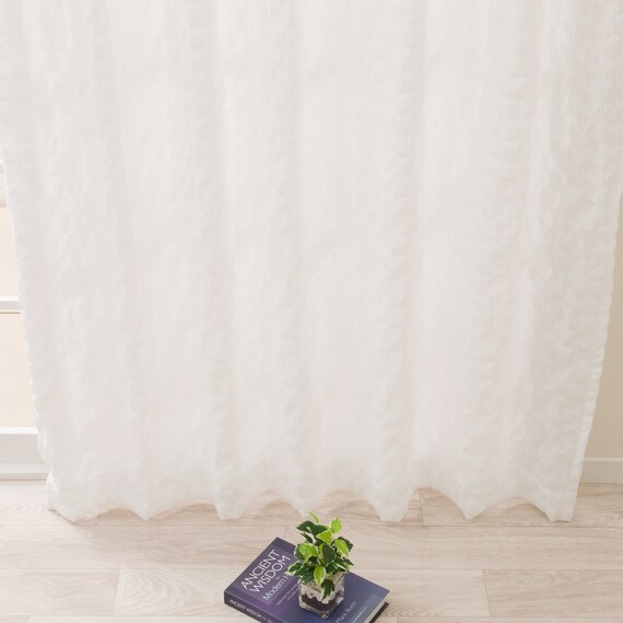 【もこもこ立体レースカーテン(日本製)】　遮像・遮熱・保温・UVカット156サイズ (VL7173　100x68x2) 7枚目画像