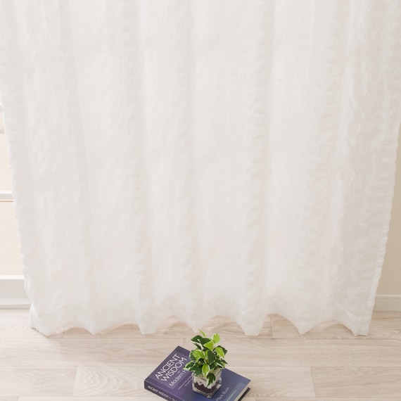 【もこもこ立体レースカーテン(日本製)】 遮像・遮熱・保温・UVカット156サイズ (VL7173 100x68x2) 7枚目画像