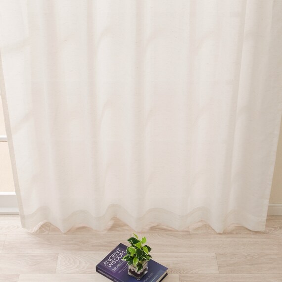 【麻入りレースカーテン】　昼遮像・遮熱・保温・UVカット156サイズ　(VL7155　100x68x2) 7枚目画像